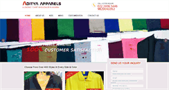 Desktop Screenshot of adityaapparels.com